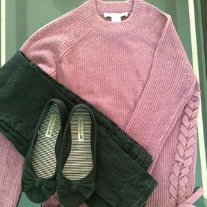 NWOT Forever 21 Sweater with Lace-Up Bow Sides